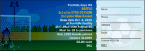 Foothills Boys Ticket