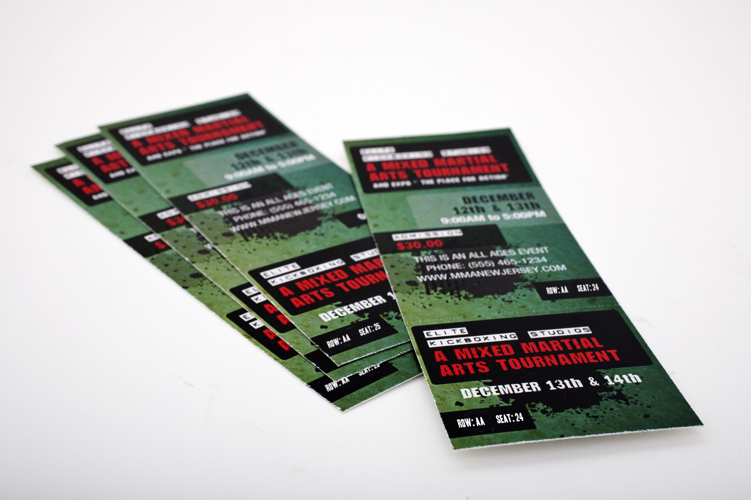 MMA reserved seating event tickets